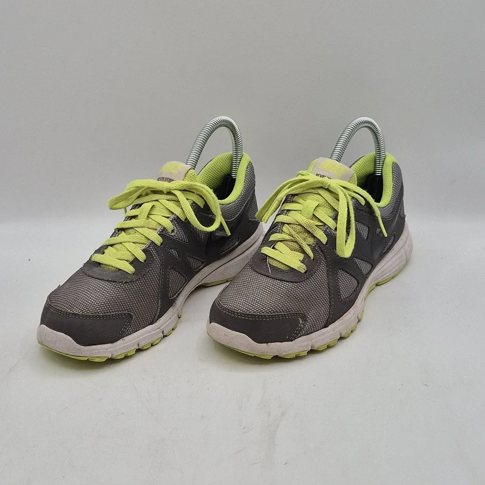 Nike Revolution 2 Shoes Youth Size‎ 4.5Y Gray Volt Running Sneakers 555082-019